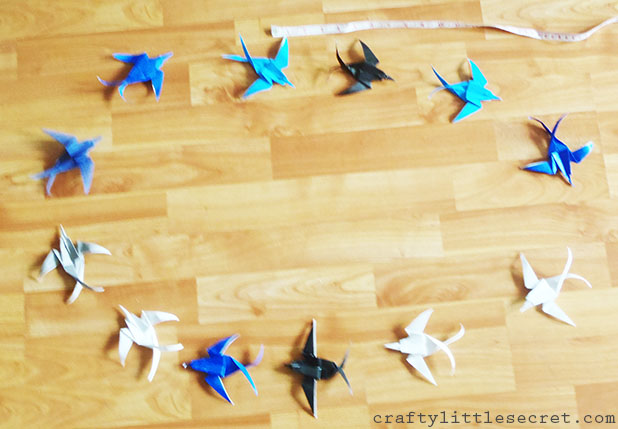 Origami swallow mobile how to