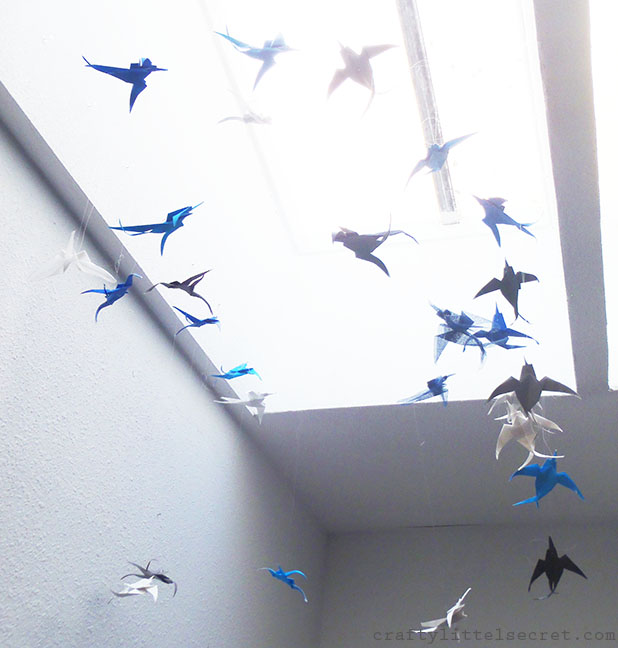 Origami swallow mobile instructions