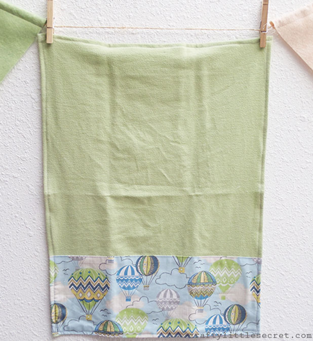 hot air balloon DIY burp cloth