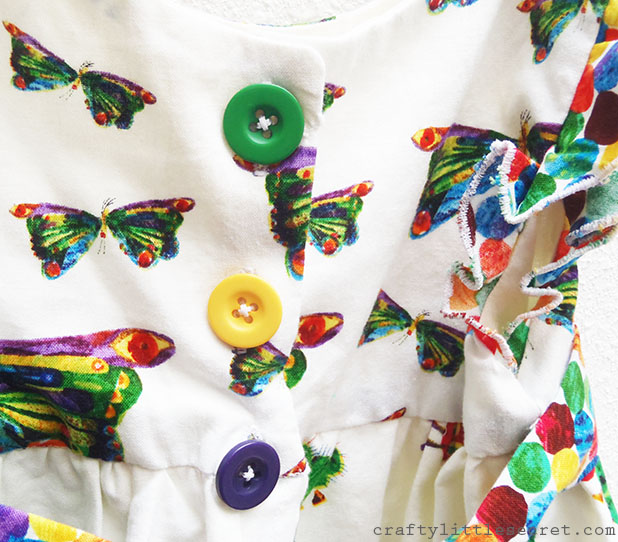 Very Hungry Caterpillar dress button