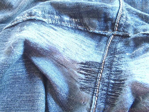 How to  mend jeans crotch hole