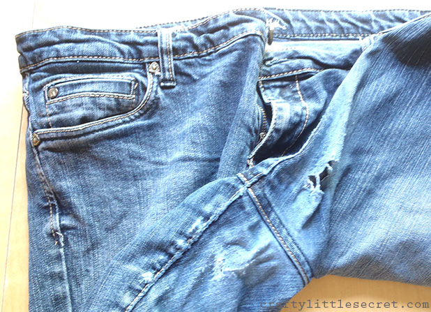 How to  mend jeans crotch hole